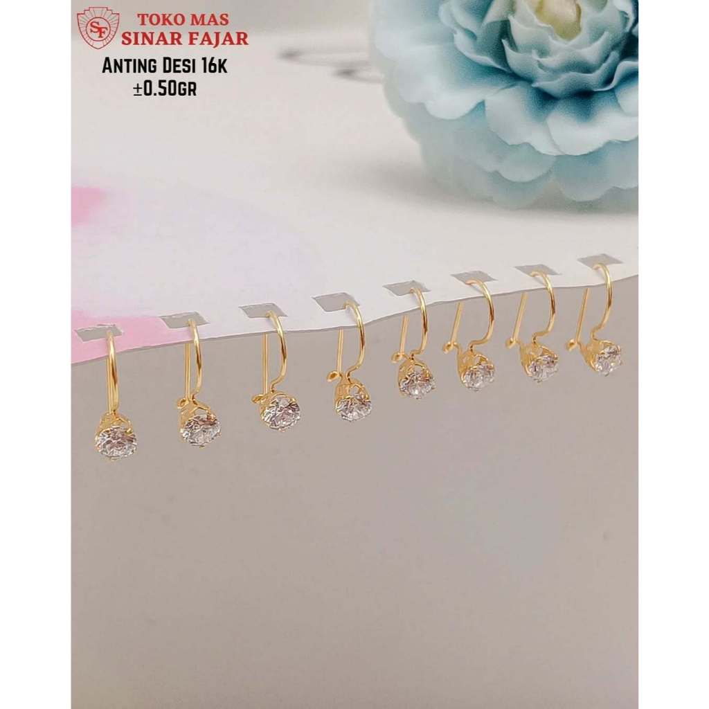 Anting emas desi kadar 16k/700% berat 0.50 gr - 1gr
