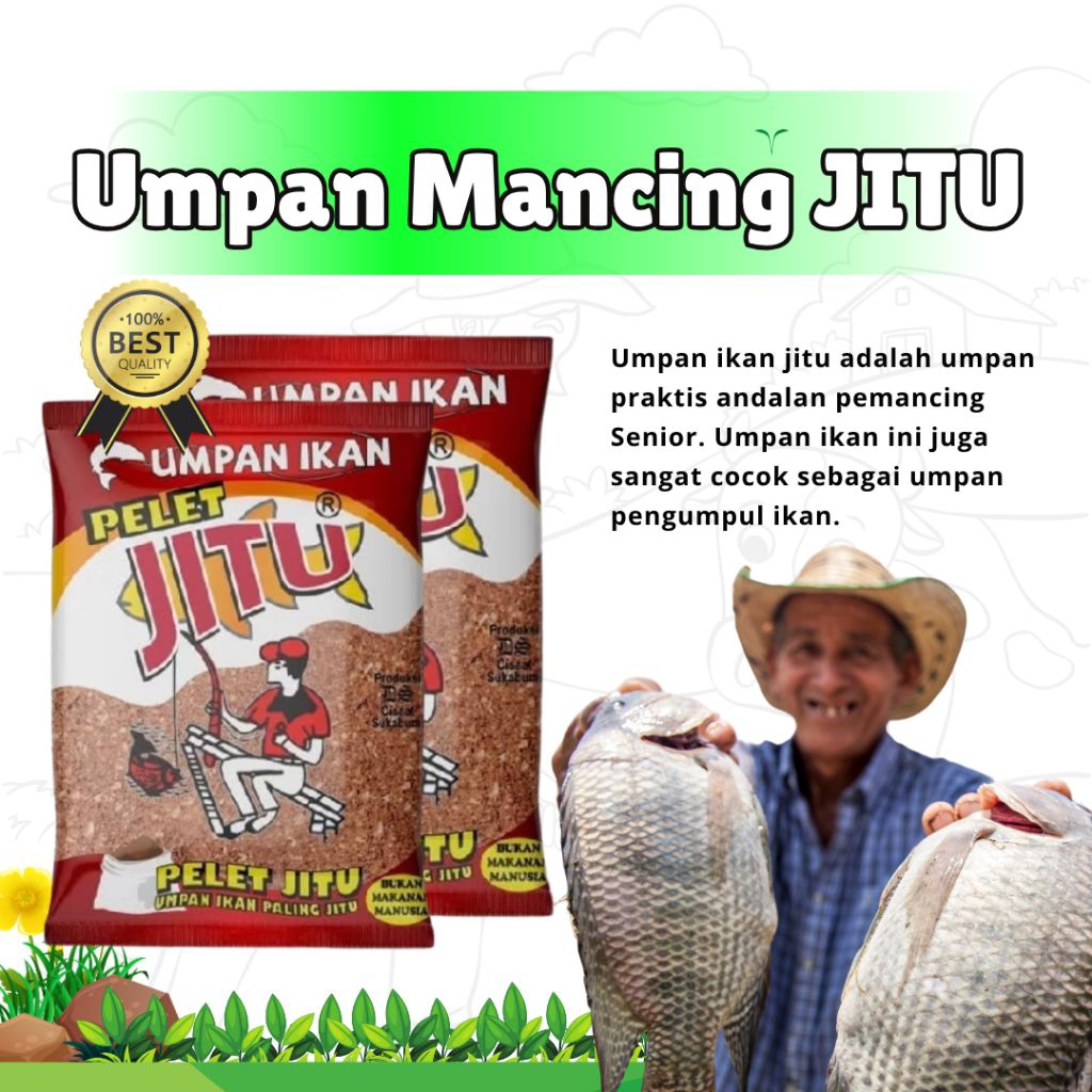 Umpan Mancing Pelet JITU Ikan Mas Nila Bawal Umpan Pancing Air Tawar Pelet Siap Pakai
