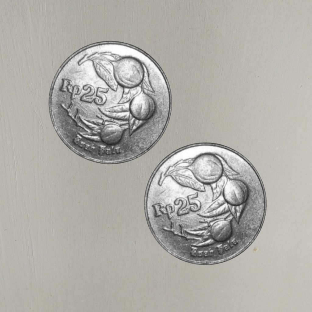 Koin Asli 25 Rupiah Pala (Harga per keping)