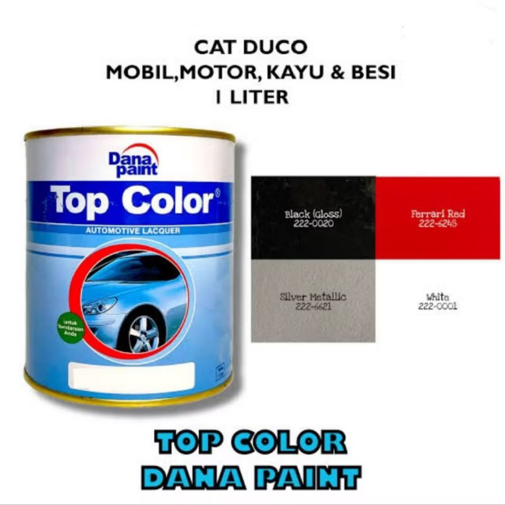 Cat Hitam Mobil Top Color Dana Paint Cat Duco Mobil Motor Besi 1Liter