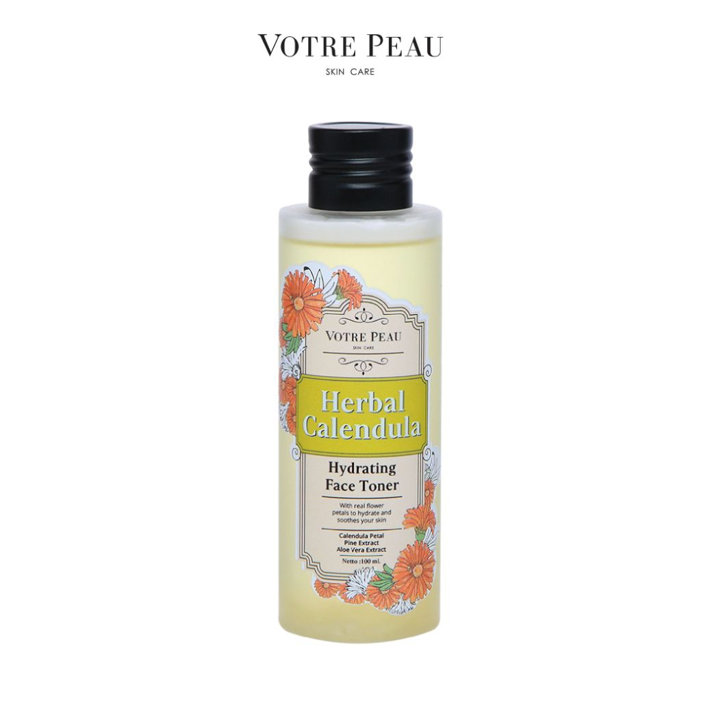 Votre Peau Herbal Calendula Hydrating Face Toner 100ml/Toner Kulit Berjerawat/Penuaan/Kering/Kulit K