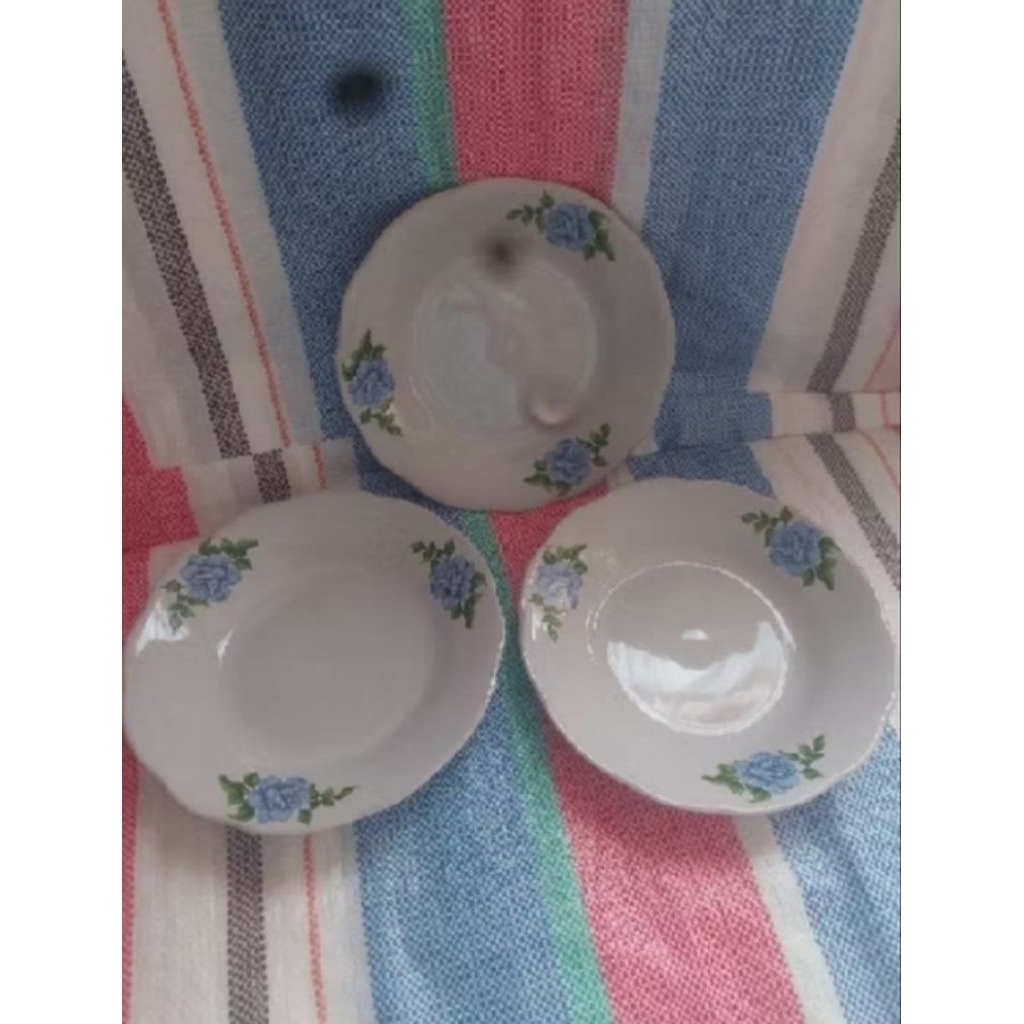 piring makan keramik motif bunga/piring makan kaca/piring 8 bintang bunga