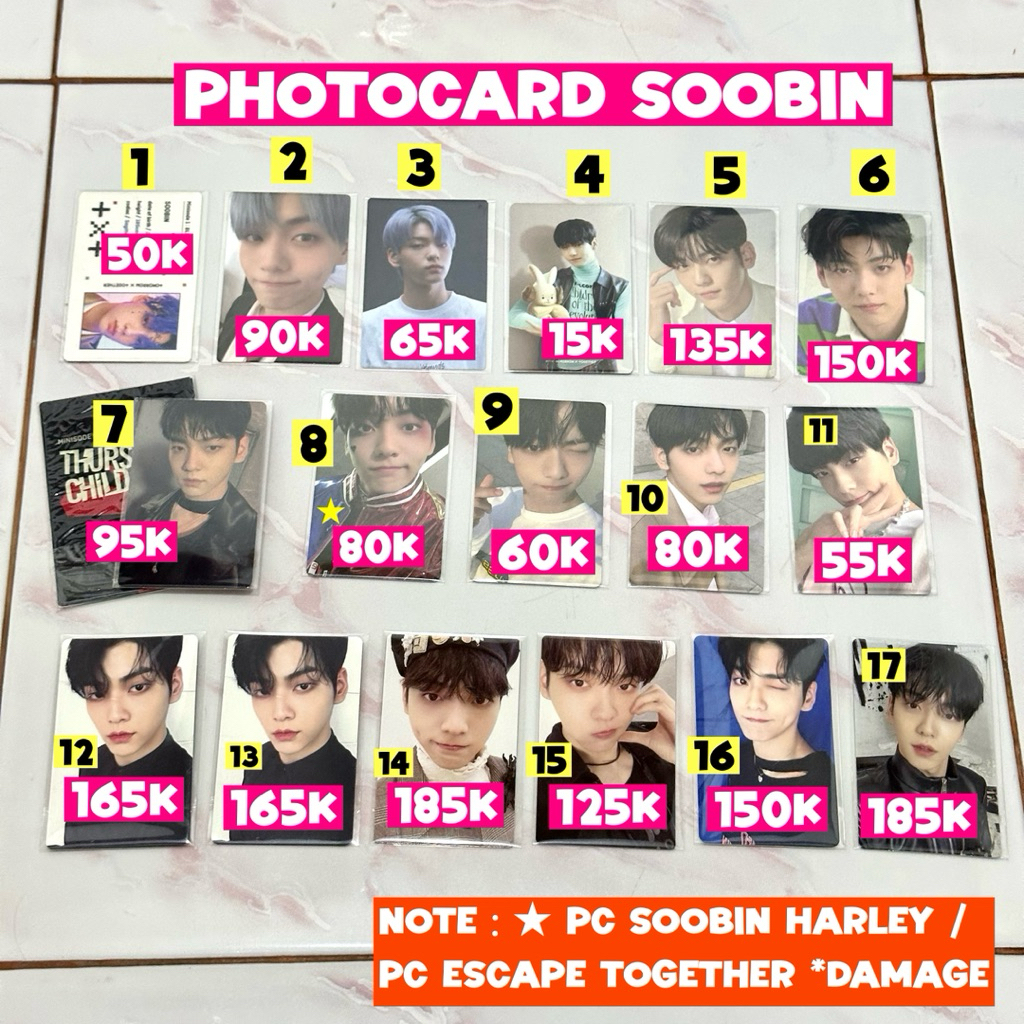 OFFICIAL PHOTOCARD SOOBIN TXT PC ALBUM BLUE HOUR R VR AR 4oin membership moakit freeze you season gr