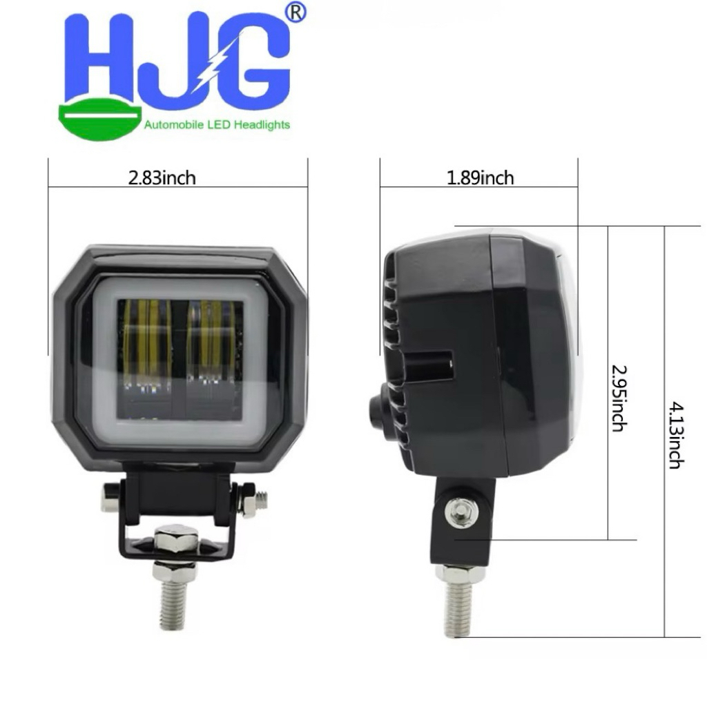 Lampu sorot Portable LED Persegi Bulat Tahan air 3inch 12V 6500K 20Watt lampu tembak HJG daymaker 2 