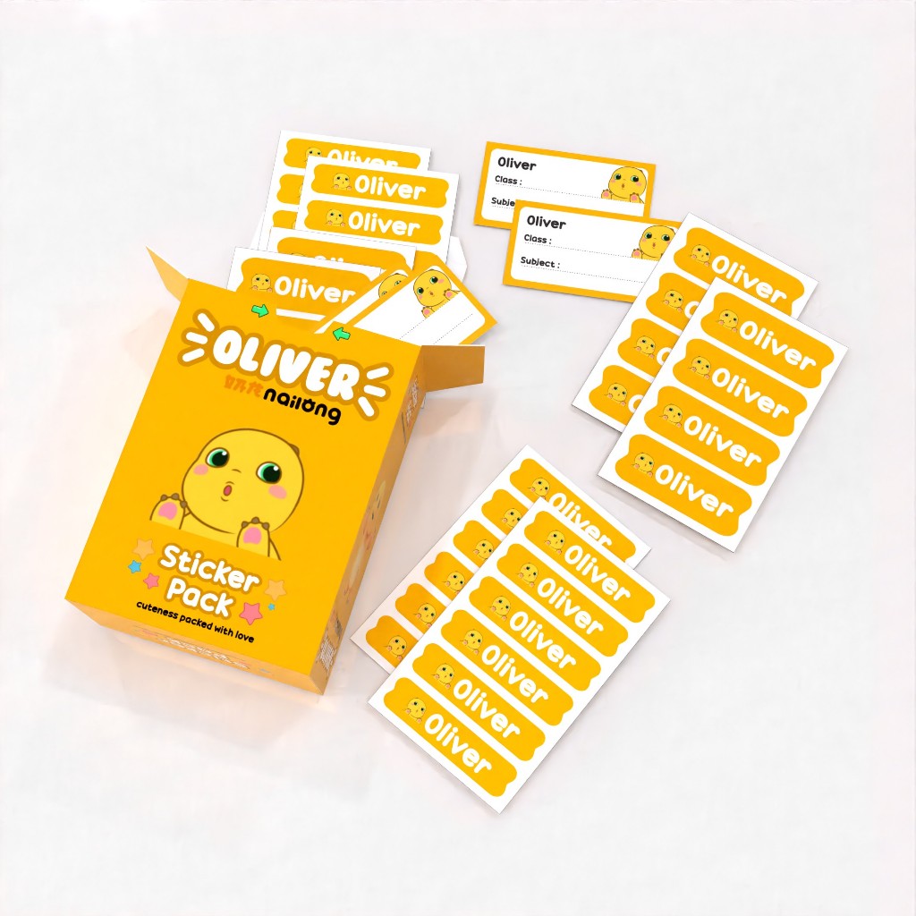 

Sticker Nama Custom Waterproof 1 Pack Tema Nailong