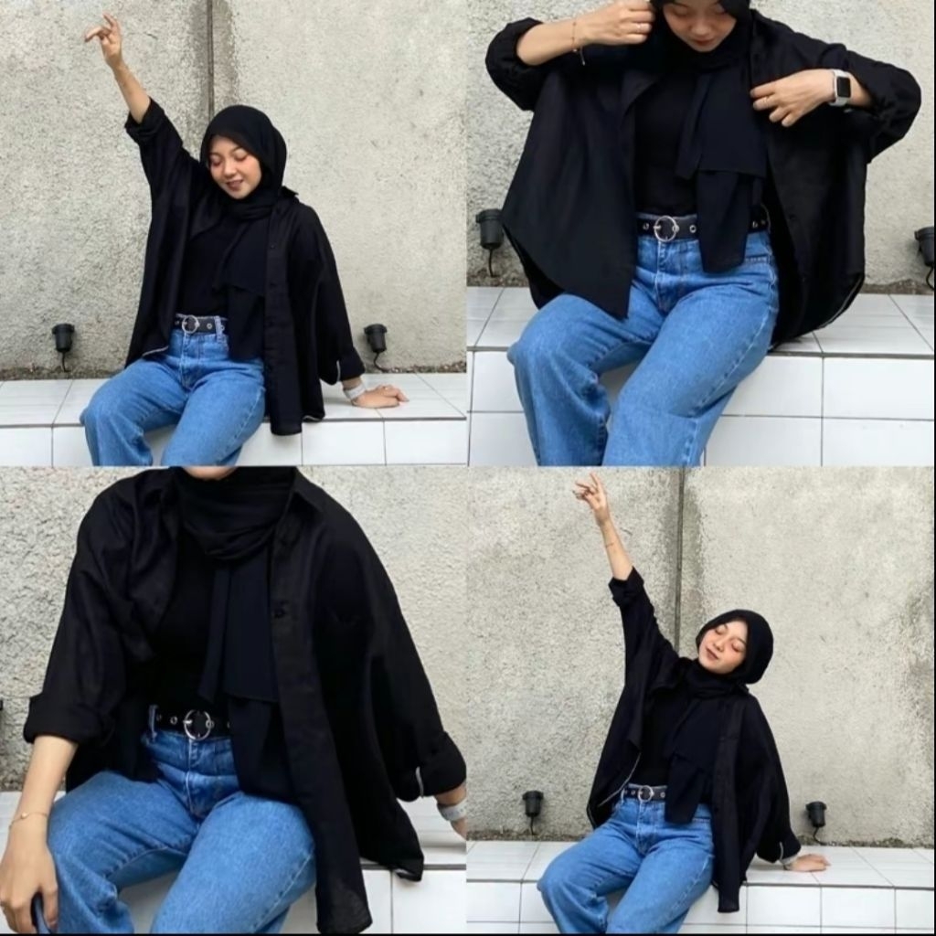 KEMEJA OVERSIZE RAYON TWILL POLOS / KEMEJA LD +-120 CM