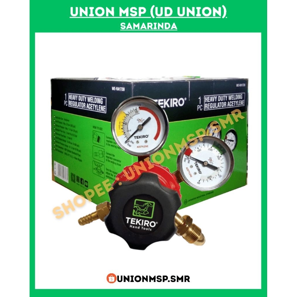 Tekiro Regulator Acetylene – Regulator Tekanan Gas Acetylene untuk Las Oksigen Profesional