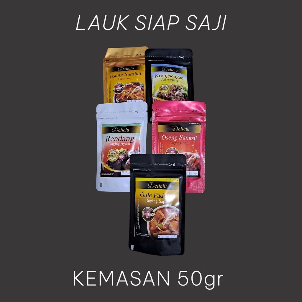 

Makanan Instan Siap Saji 50 gr Tanpa Pengawet - Daging Sapi,Ayam,Cakalang