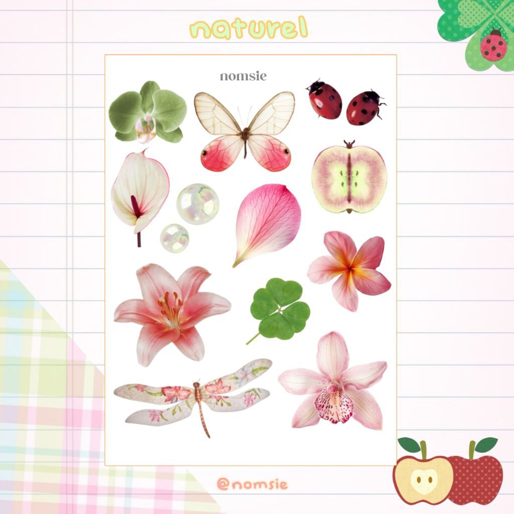 

nature sticker sheet ꒱⁠˖⁠♡ | A6