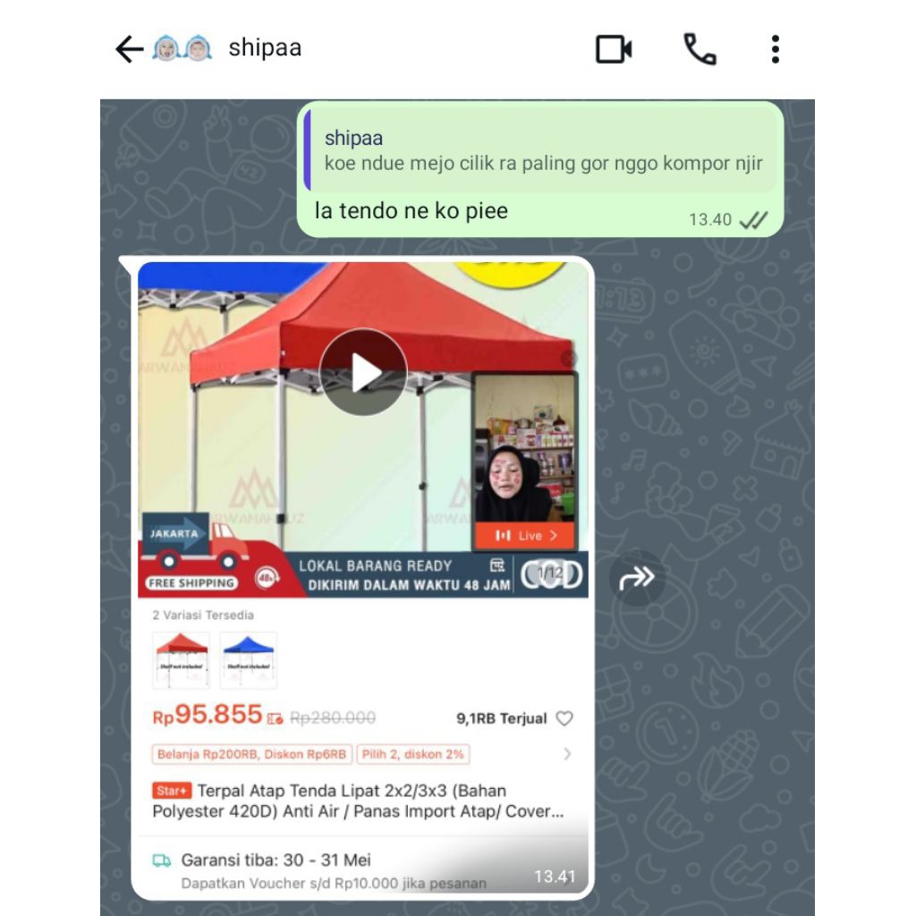 PRELOVED TERPAL TENDA