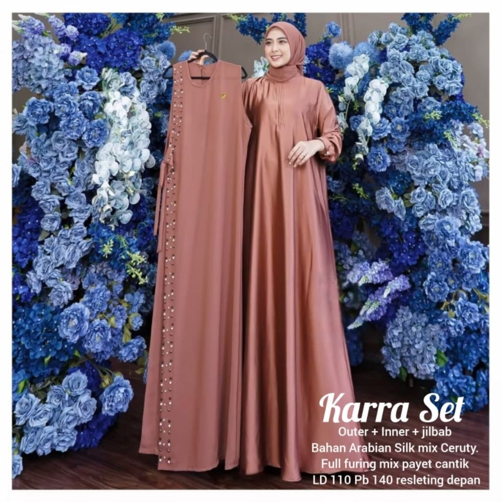 KARRA SET OUTER BAJU PESTA KEKINIAN GAMIS PAYET