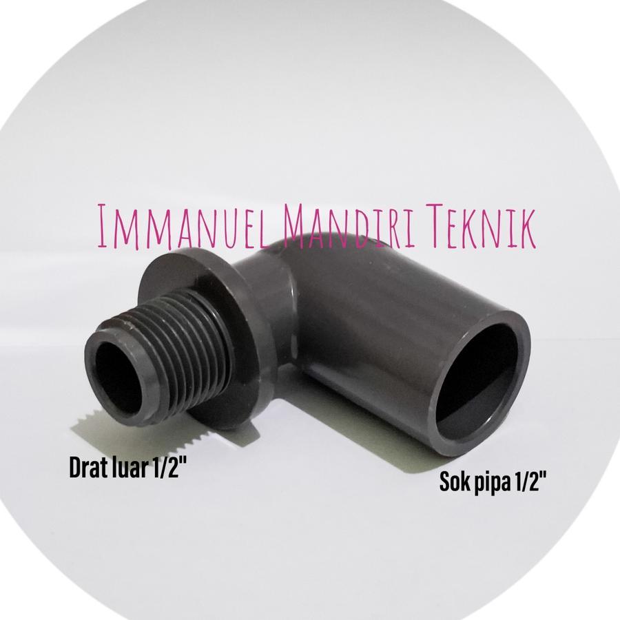 Keni drat luar 1/2 pvc SCG / Elbow drat luar 1/2 pvc SCG
