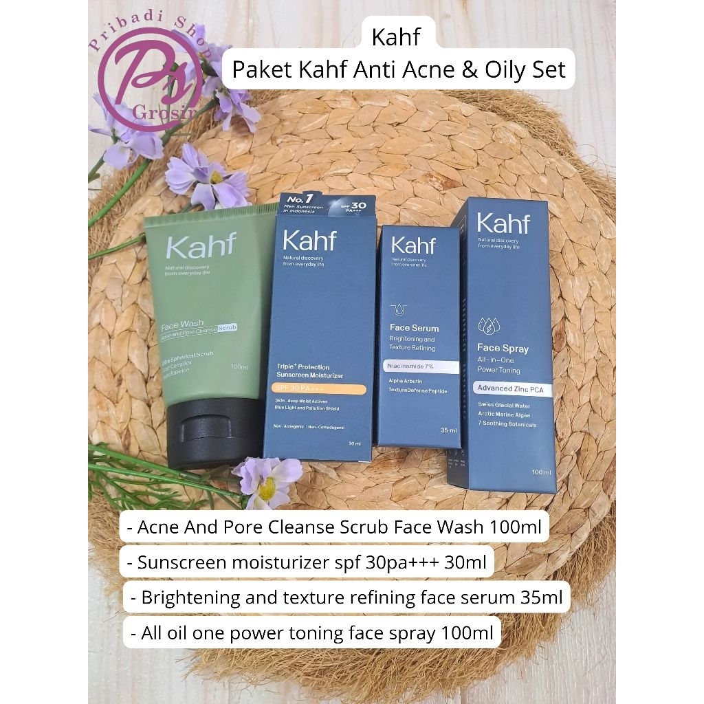 KAHF Paketan kahf 4in1 || Paket kahf brightening/acne/drakspot/comedo