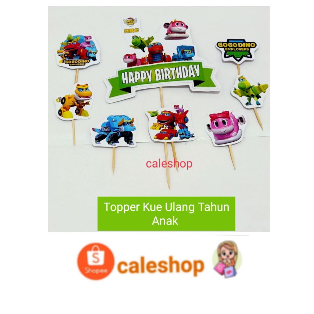 Topper Kertas Ulang Tahun Anak Gogodino