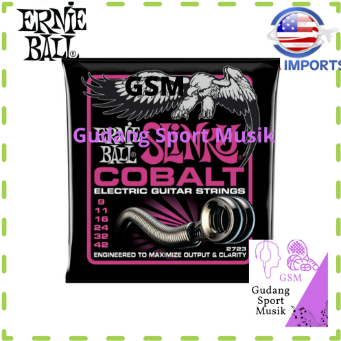 Senar Gitar Elektrik Ernie Bal 0.09 Slinky Cobalt (Anti Karat) Import USA Premium