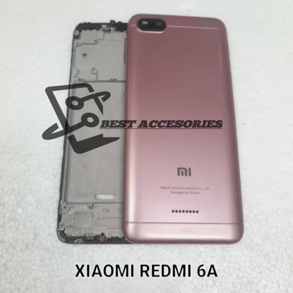 Xiaomi Redmi 6A Kesing Fullset Hp Xiaomi Redmi 6A Casing Fullset Backdoor + Middle Frame Lcd + Tombo