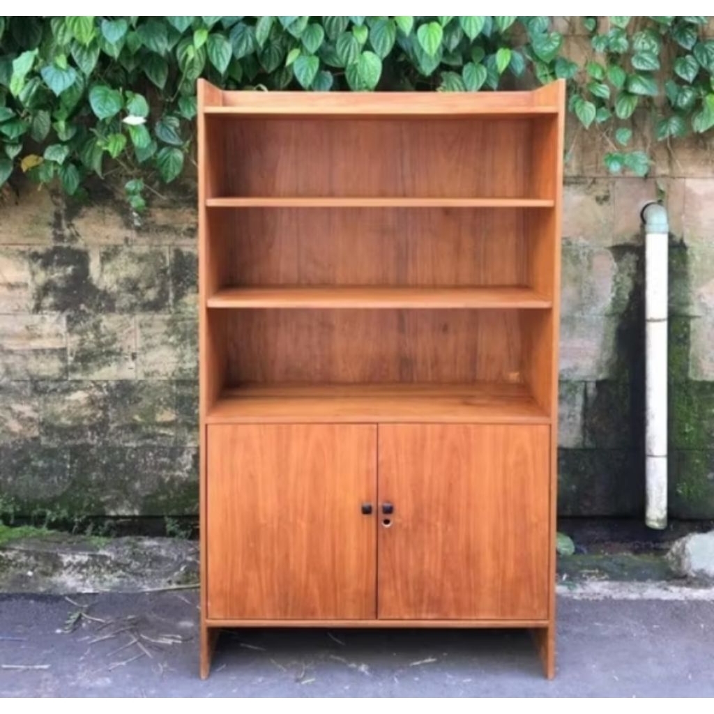 Lemari Buku Kayu Jati Rak Buku Kayu Jati Lemari Serbaguna Kayu Jati