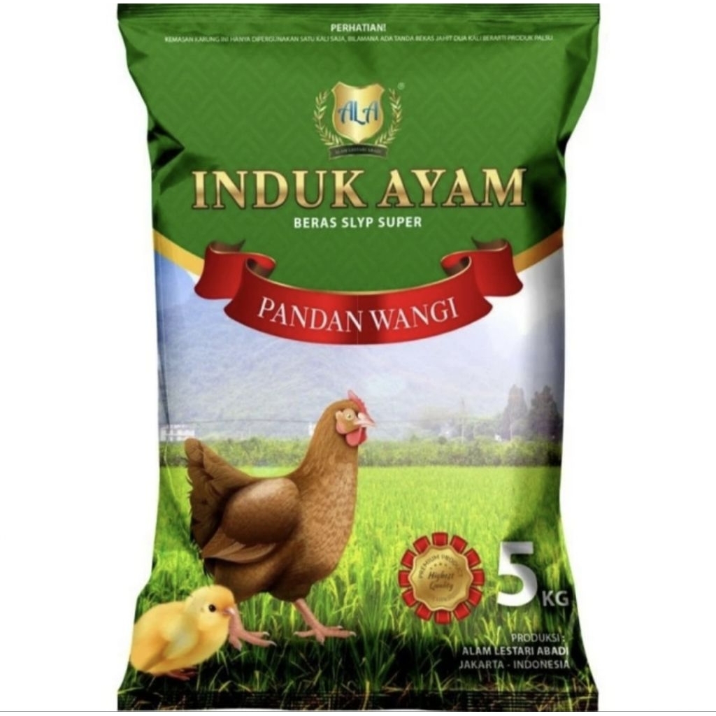 

Beras Khusus / Beras Putih / Beras Pandan Wangi Merek Induk Ayam 5 kg