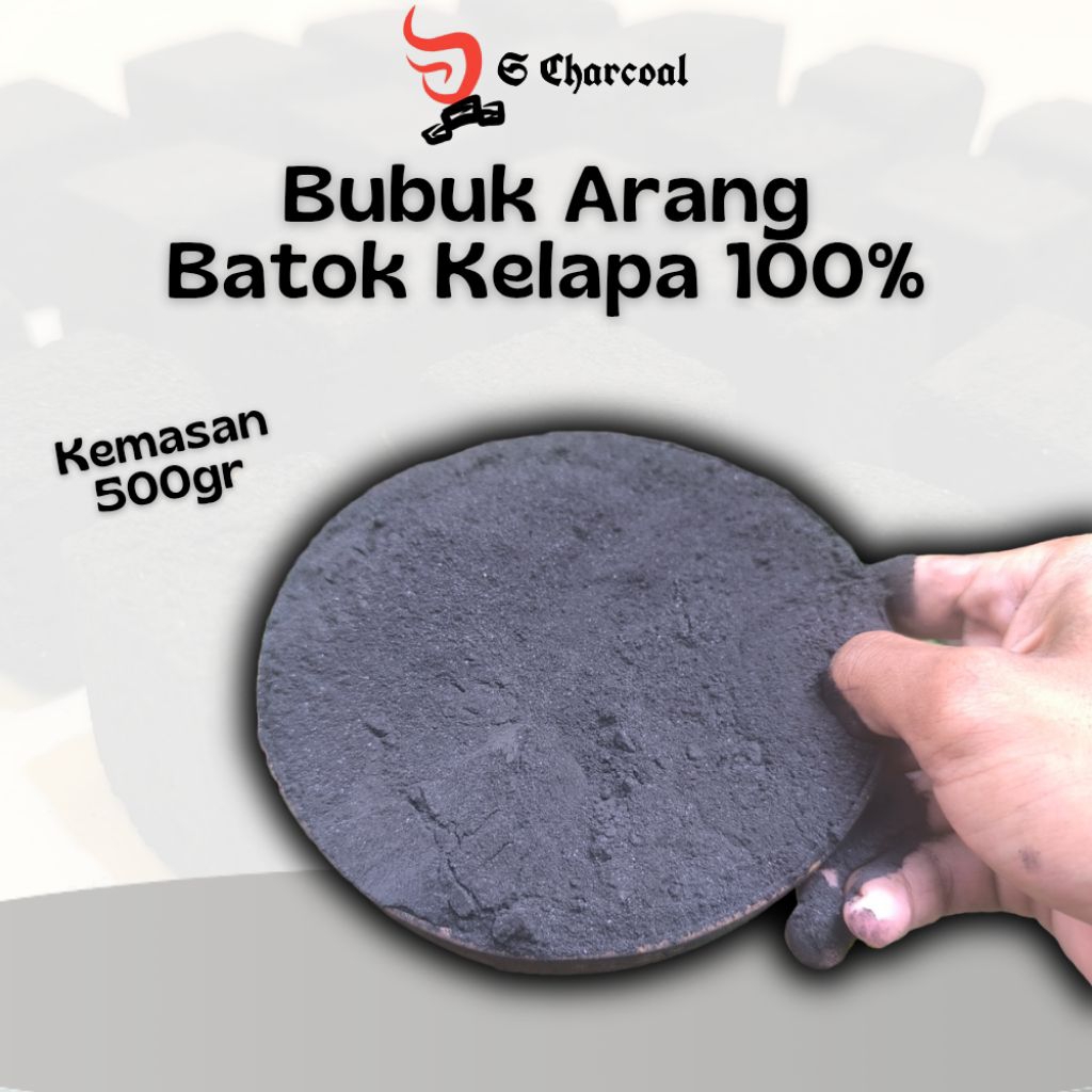 1kg Bubuk arang batok kelapa 100%