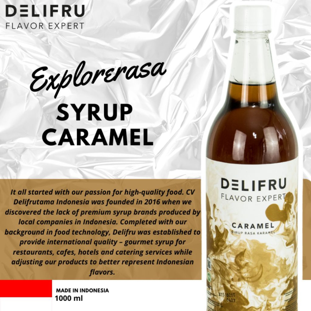 

Delifru syrup rasa caramel isi 1 liter