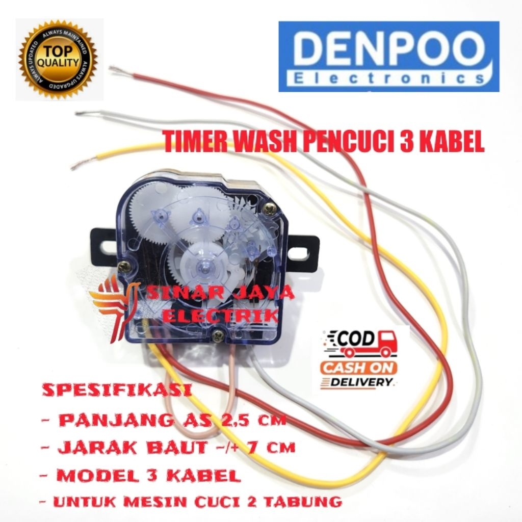TIMER WASH MESIN CUCI DENPOO 2 TABUNG 3 KABEL / TIMER MESIN CUCI DENPOO
