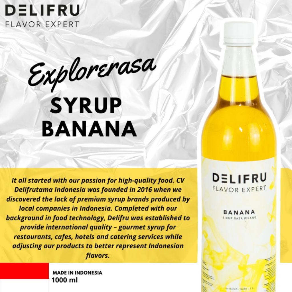 

Delifru syrup rasa banana isi 1liter