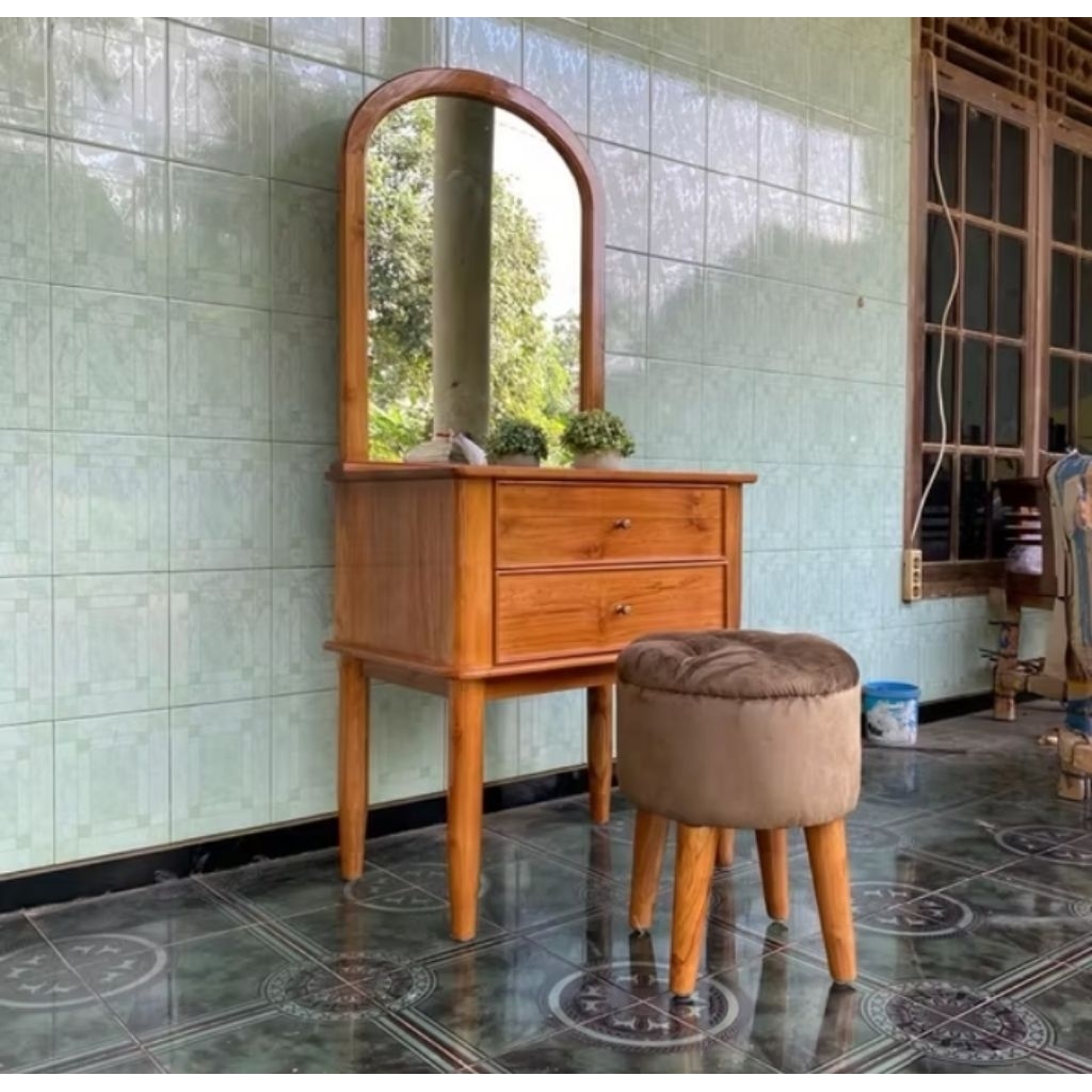 Meja Rias Minimalis Kayu Jati Meja Rias Simple Kayu Jati