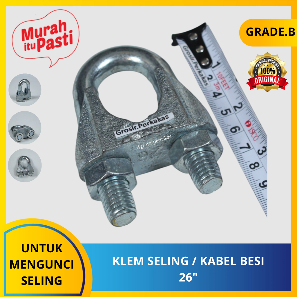 KLEM SELING / KABEL BESI 26" Wire Rope Clip / Kuku Macan Galv 26mm.[B][#KLEM KABEL BESI/KLEM SELING]