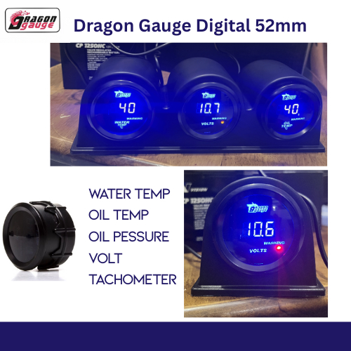 Digital Gauge Indikator Mobil Dragon Gauge Water Temp Gauge Oil Temp Oil Press Gauge Voltmeter Tacho