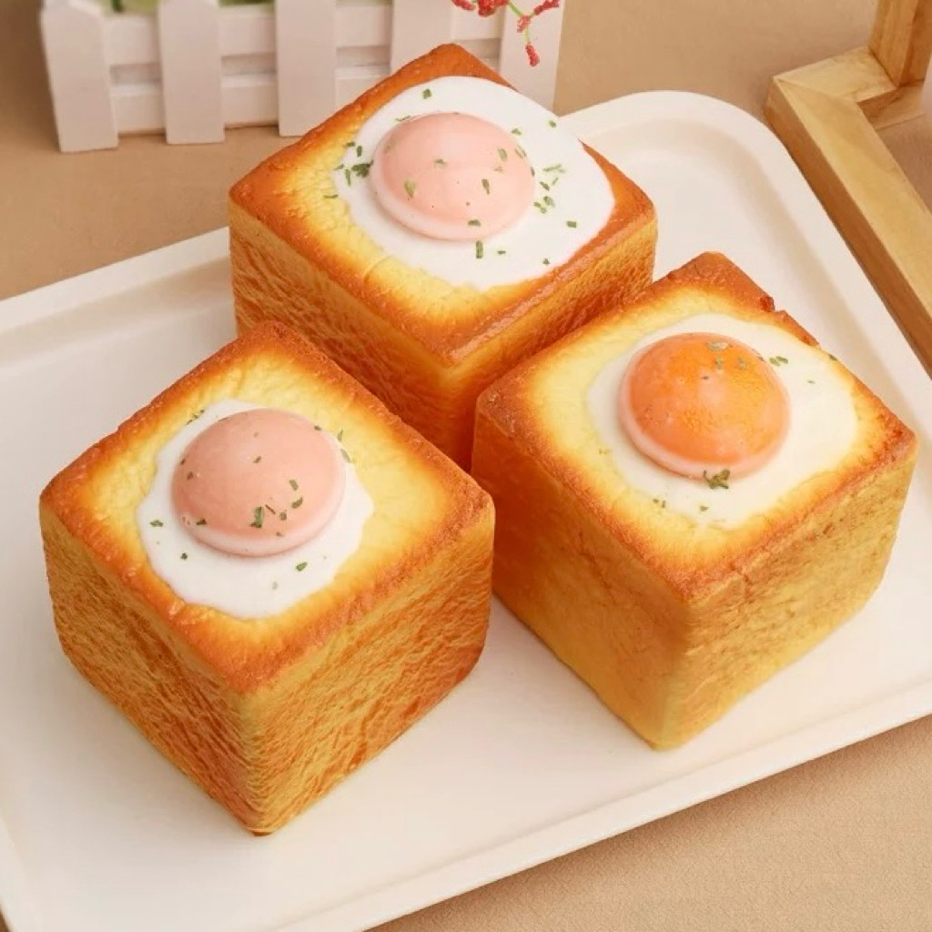Squishy Egg Loaf Bread Mirip Roti Asli Soft Slow Rising Wangi Roti Kualitas Bagus Model Terbaru