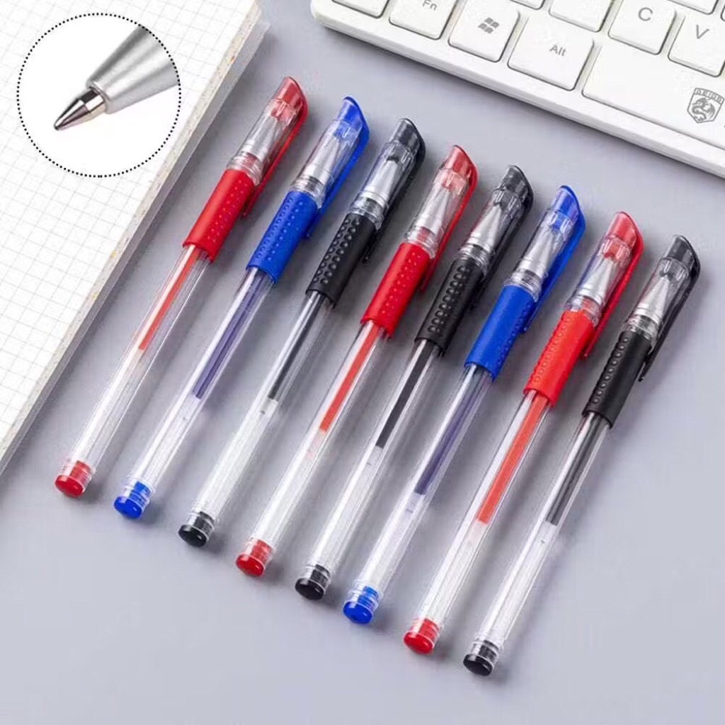 

1 Lusin Isi 12 Pcs Pulpen Gel 0.5 mm Bisa Diisi Ulang Balpoint Tinta Gel Murah