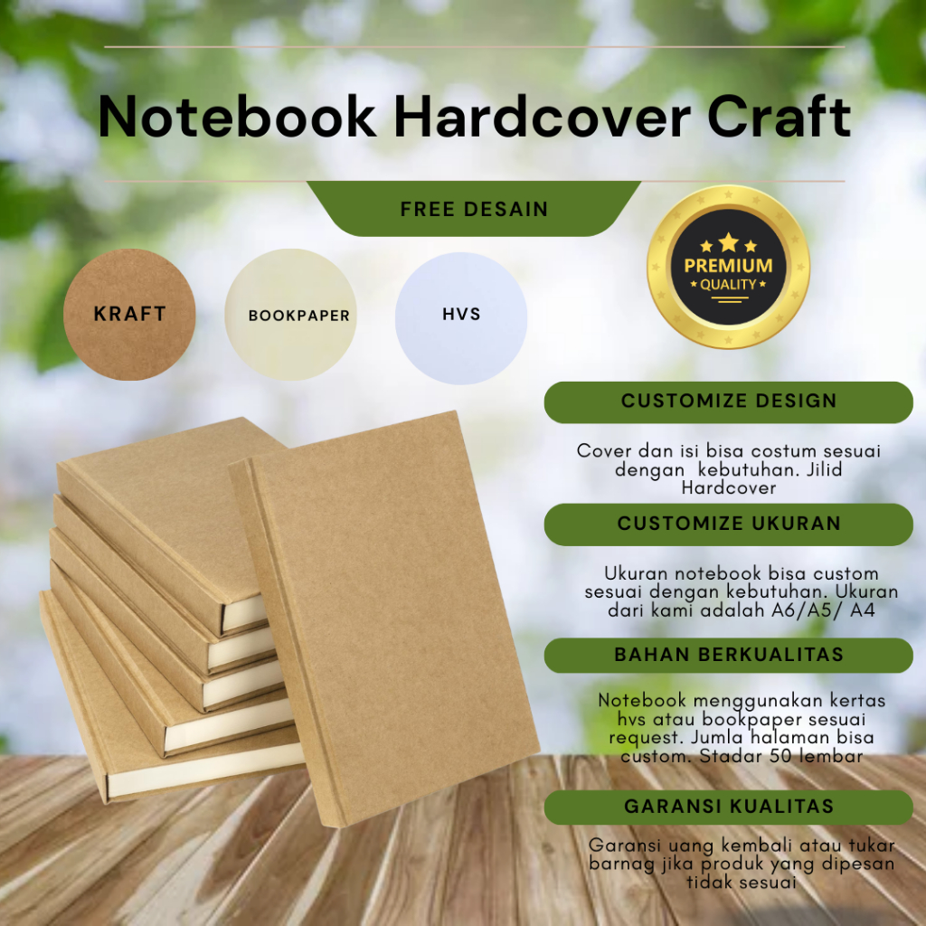 

Notebook Hardcover | Ukuran A5/A6 | Bisa Custom