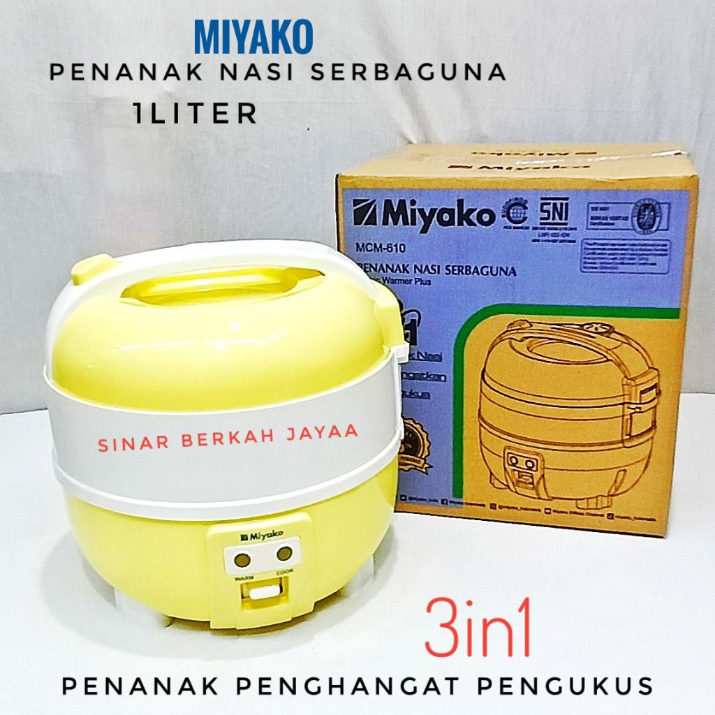 MIYAKO Magic Com Penanak Nasi Mini 1 Liter mcm610 Rice Cooker Mini 1 Liter