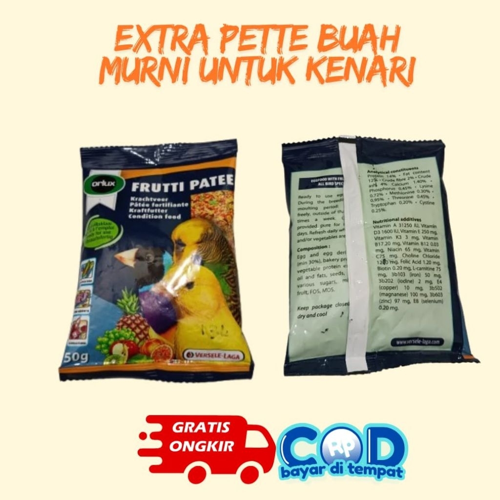 CEDE BUAH FRUTTI PATTE CD KENARI 50Gram EX FOOD CANARY VERSELAGA