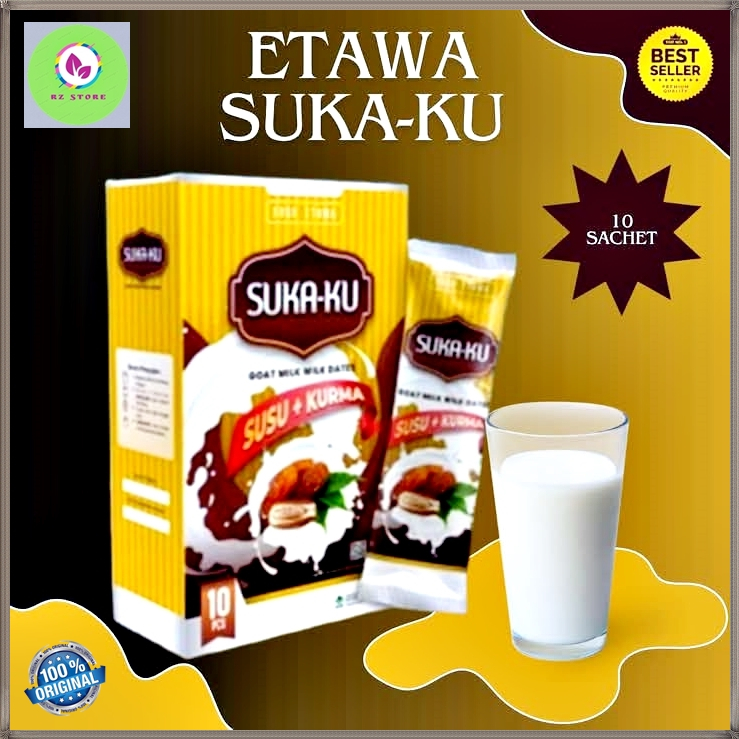 

Sukaku Suka-ku Susu Kambing Etawa Plus Kurma dan Kolagen 1 Box Isi 10 Sachet @20 gram