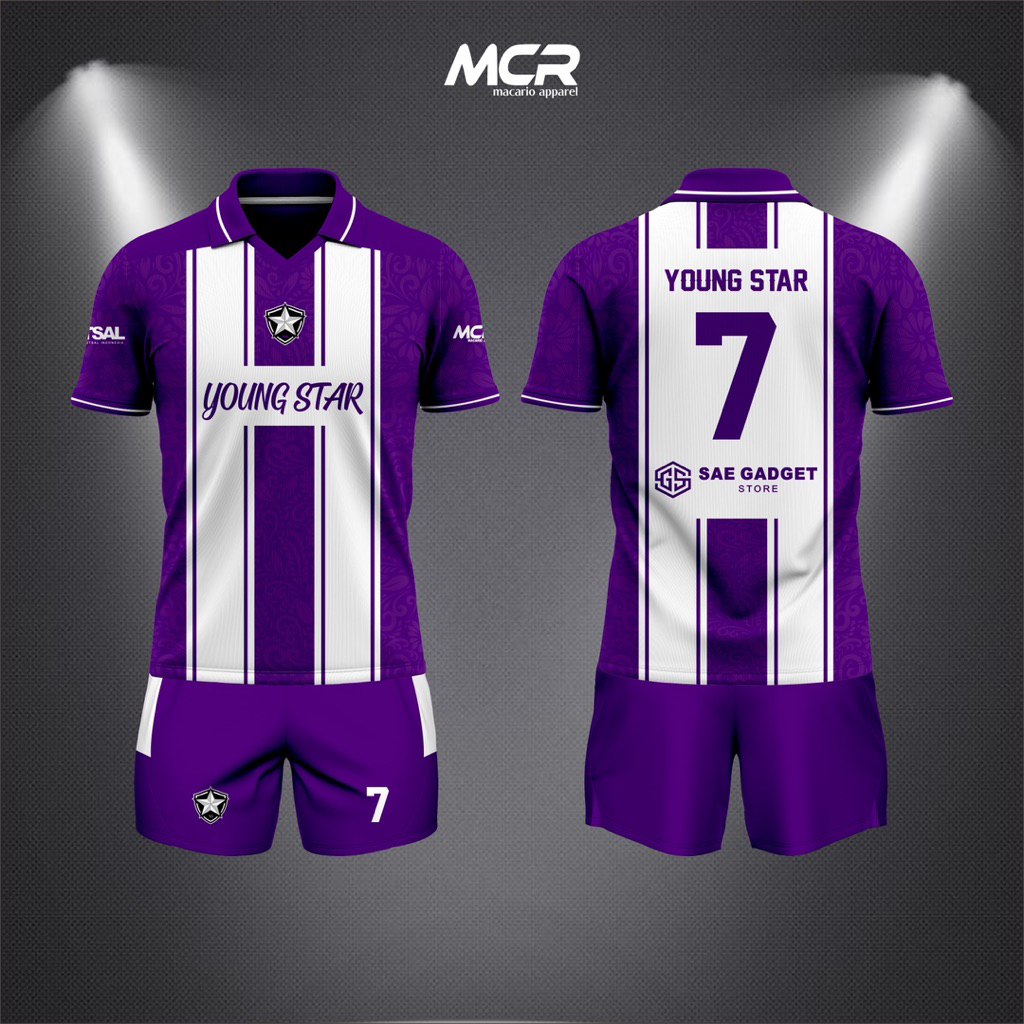 JERSEY FULL PRINTING UNGU PUTIH / JERSEY SEPAK BOLA / JERSEY FUTSAL / JERSEY CUSTOM