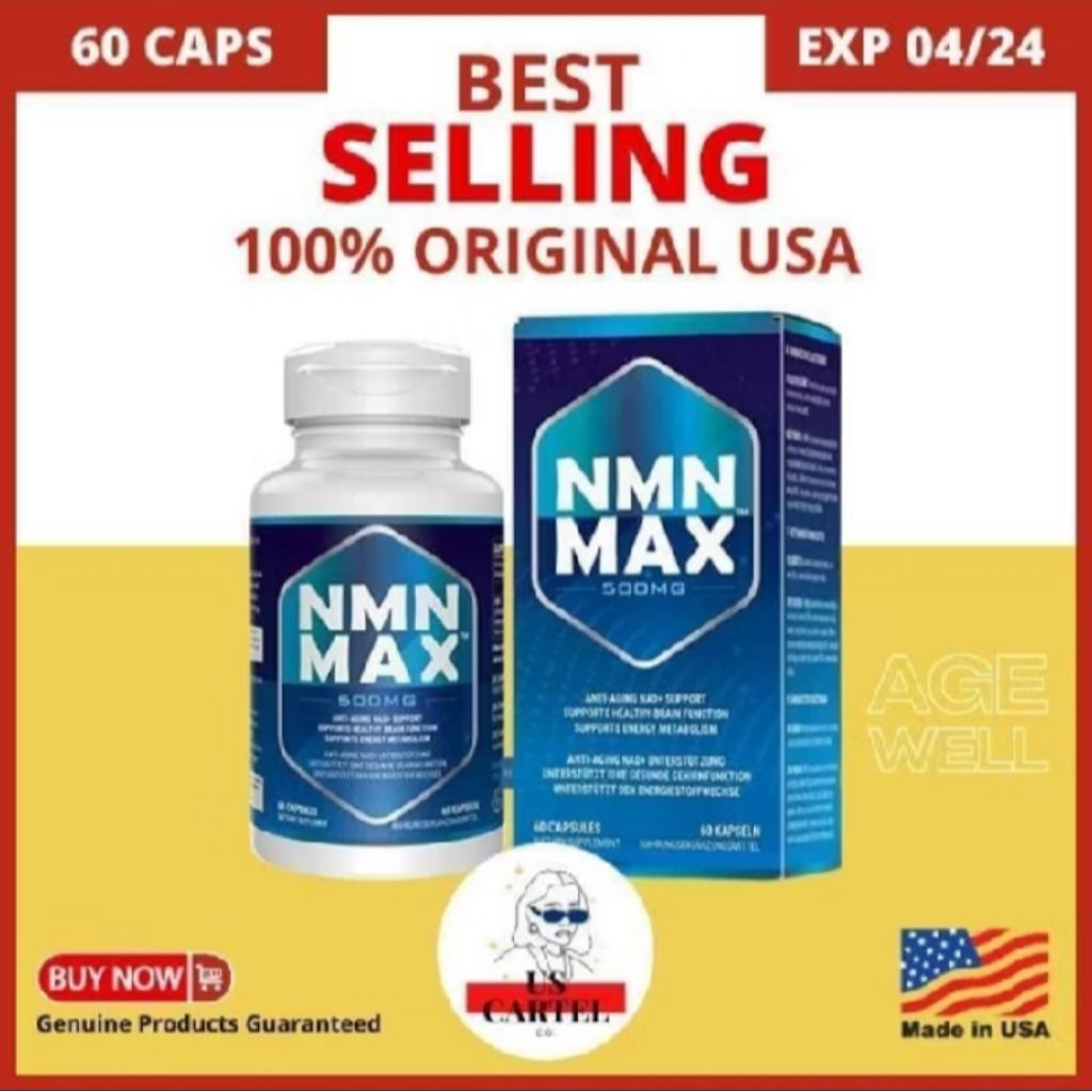 Nmn Max 500Mg Nad + Nicotinamide Mononucleotide 60 Capsules Usa