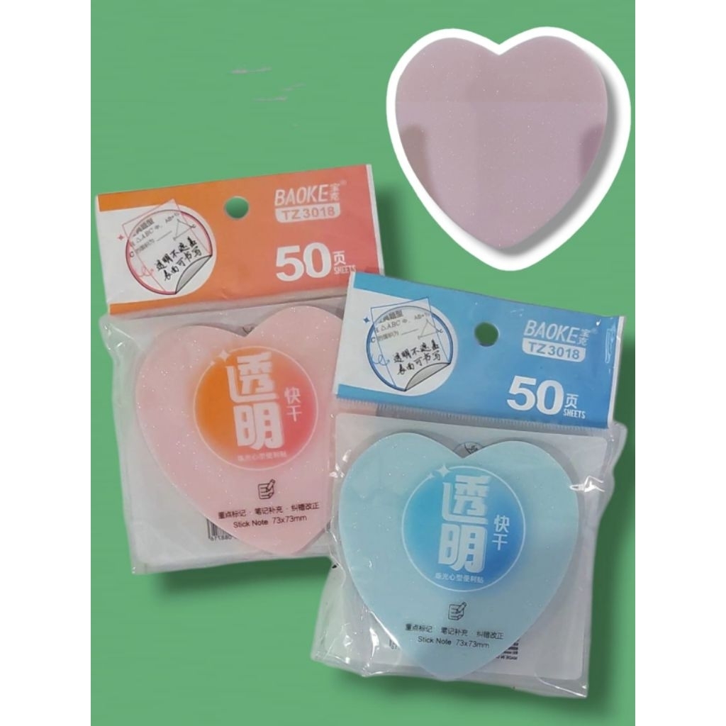 

STICKY NOTES TZ3018 TRANSPARANT GLITER LOVE BAOKE