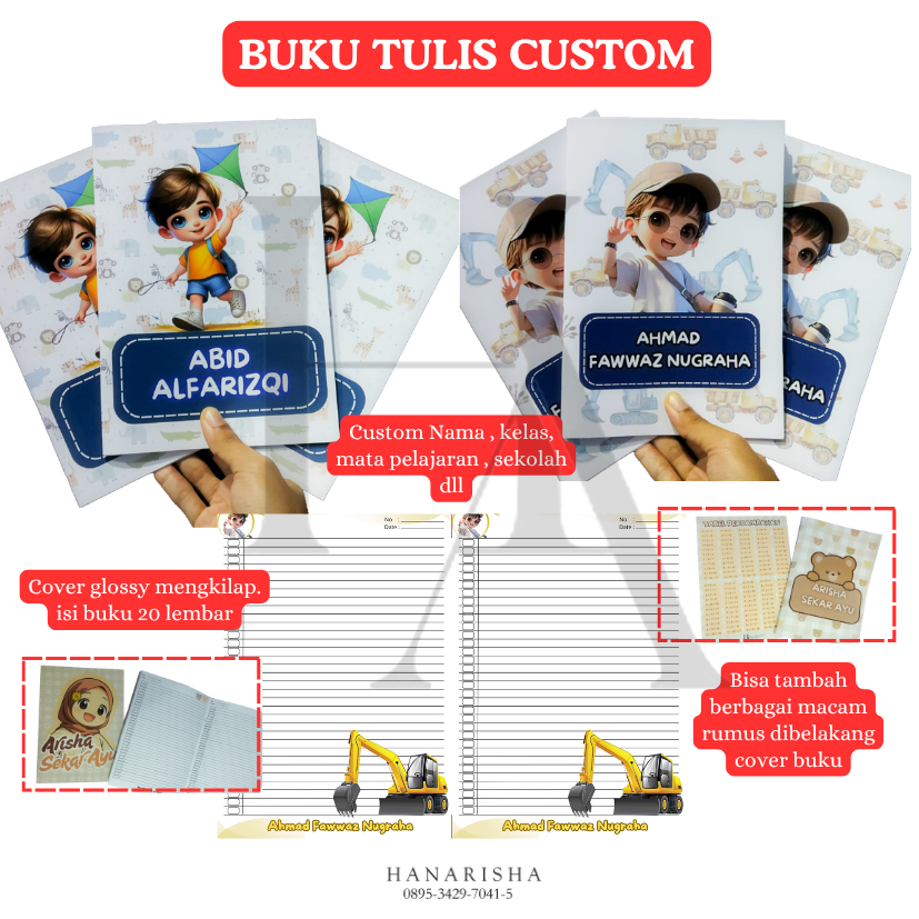 

(PESANAN DESY) BUKU TULIS CUSTOM isi 24 Lembar (48 Halaman)