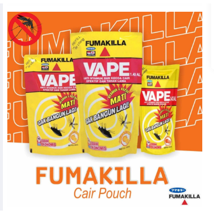 Fumakilla Vape Anti Nyamuk dan Kecoa Cair Cairan Pembasmi Serangga [175 mL/360ml/720ml Pouch]