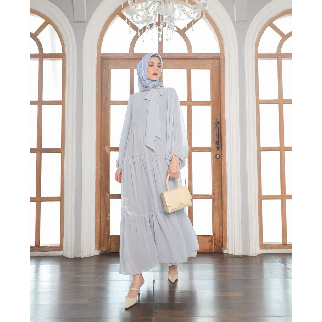 Preloved Ayu Dyah Andari Dress Abu