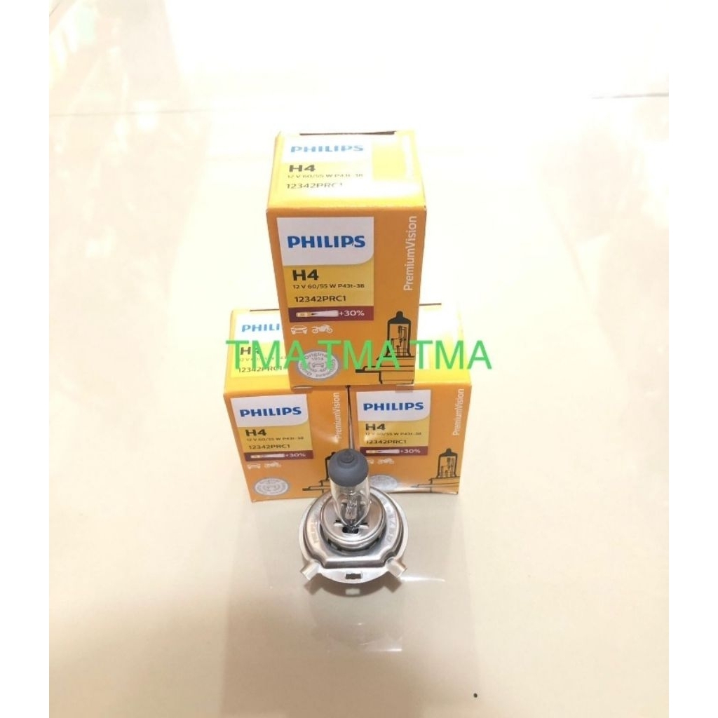 Bohlam Mobil H4 Original Philips 12V 60/55 Watt Warna Kuning