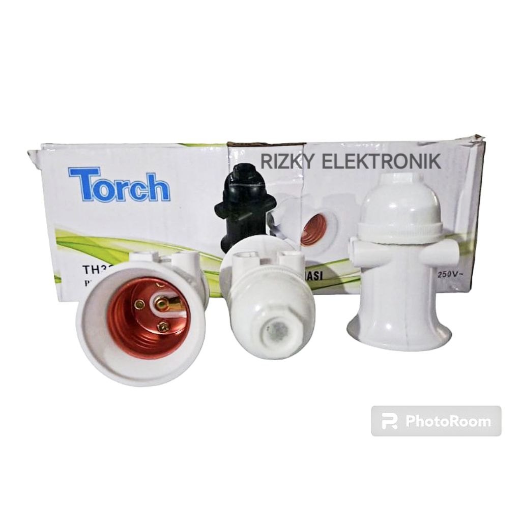Torch Fiting Gantung Kombinasi TORCH Putih Fitting Lampu E27 TH-329