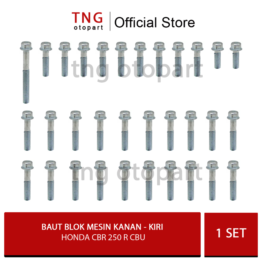 Baut Blok Mesin  Honda CBR 250 R CBU   / Baut Blok Mesin Kanan Kiri Honda CBR  250 R CBU