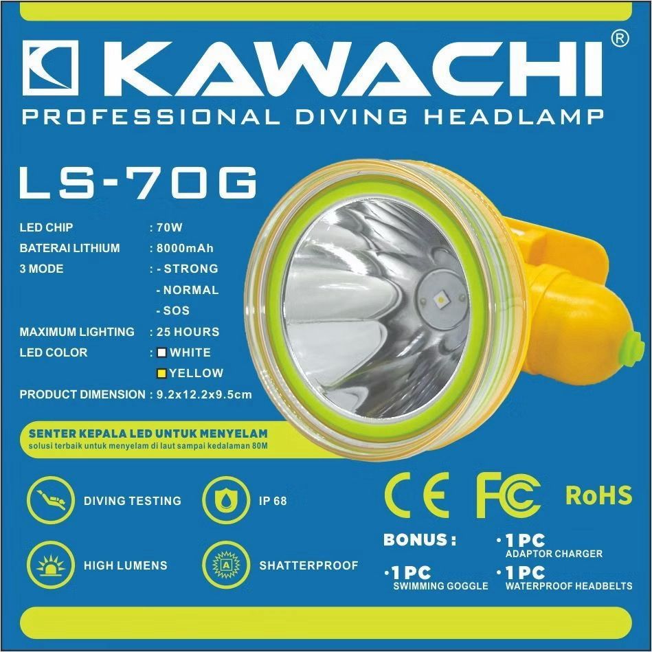 KAWACHI Senter Kepala Menyelam LS-70G