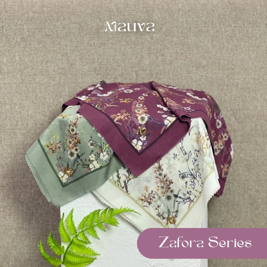 Mauva hijab - Hijab Motif Zafora Series Jilbab Motif Cantik Burgundy Hijau Sahe Putih TUlang Broken 