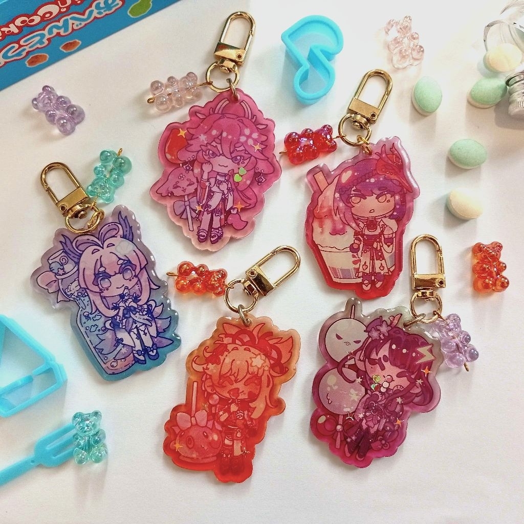 Genshin Impact Inazuman Snacks Epoxy Keychain Fanmerch