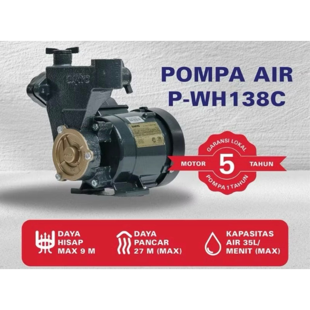 SANYO PWH-138C Pompa Air Non Otomatis