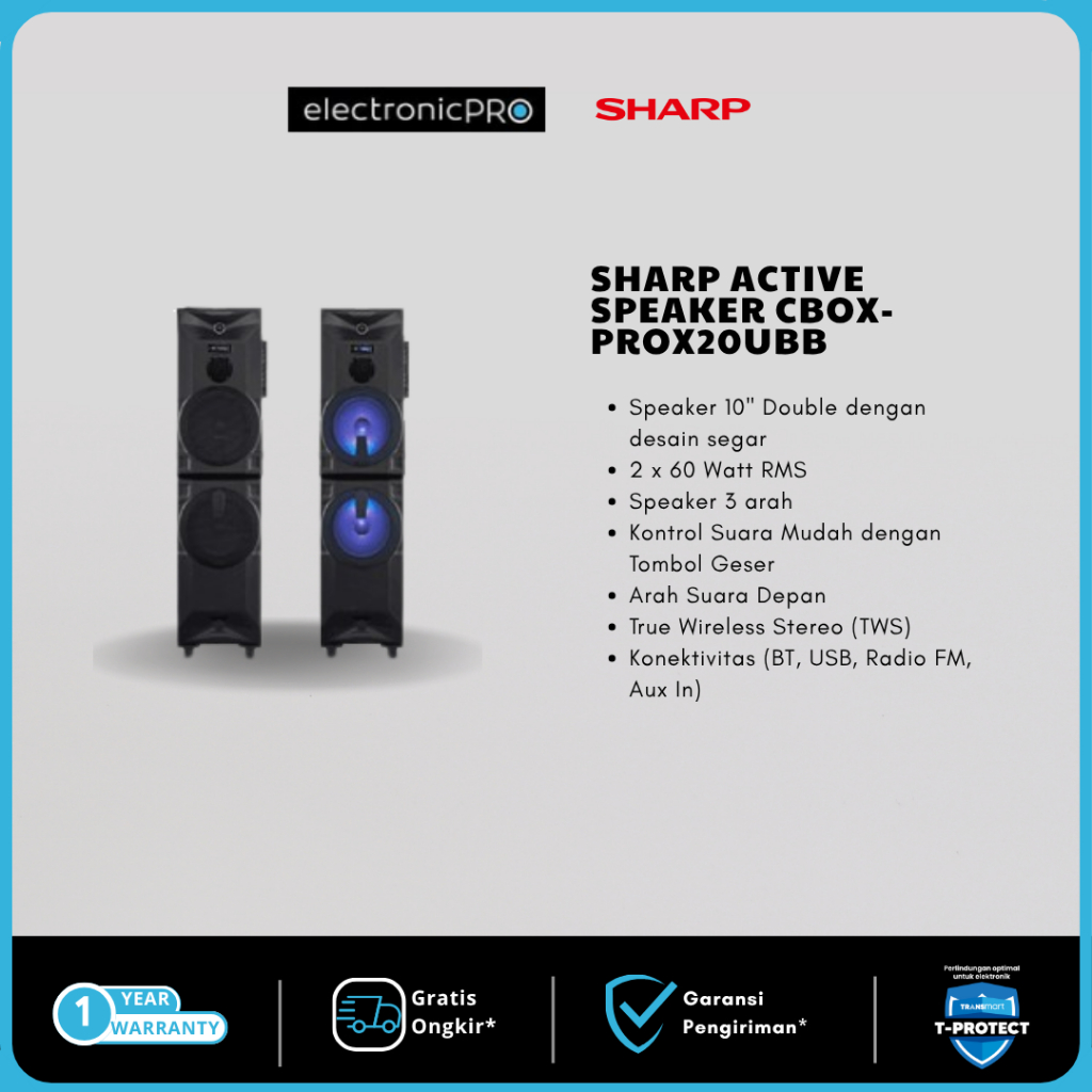 SHARP ACTIVE SPEAKER CBOX-PROX20UBB