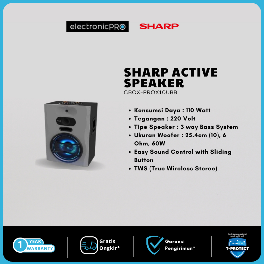 SHARP ACTIVE SPEAKER CBOX-PROX10UBB